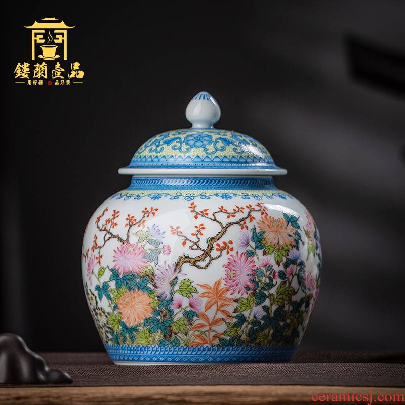 Jingdezhen all hand - made pastel full by seal bigger sizes sealed ceramic tea loose tea caddy fixings storage storehouse and POTS