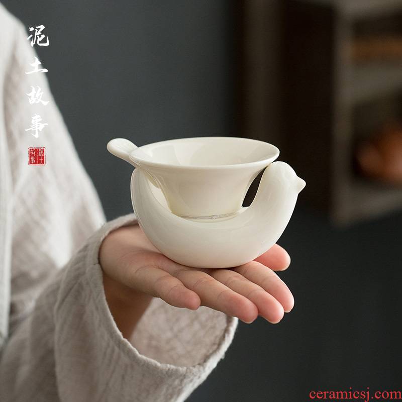 Ceramic) white porcelain tea sets tea tea filter filter creative justice cup tea at tea accessories