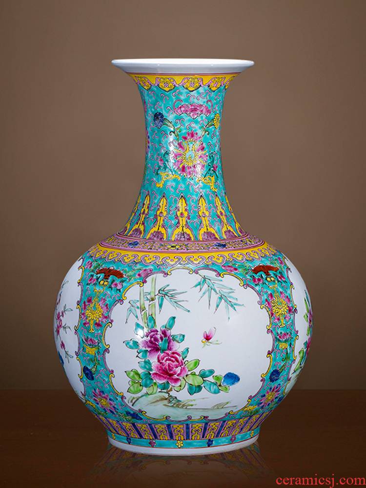 Jingdezhen ceramics hand - made archaize pastel of large vases, classical Chinese style living room Angle of what adornment furnishing articles