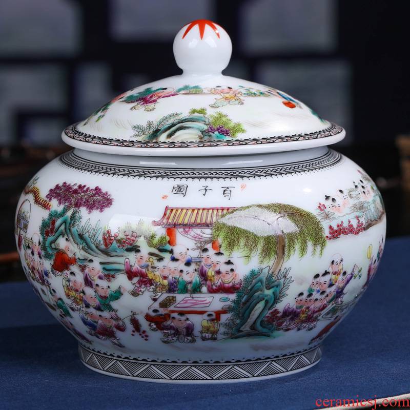 Jingdezhen ceramic hand - made the ancient philosophers graph caddy fixings seal POTS puer tea box packing box and POTS to restore ancient ways