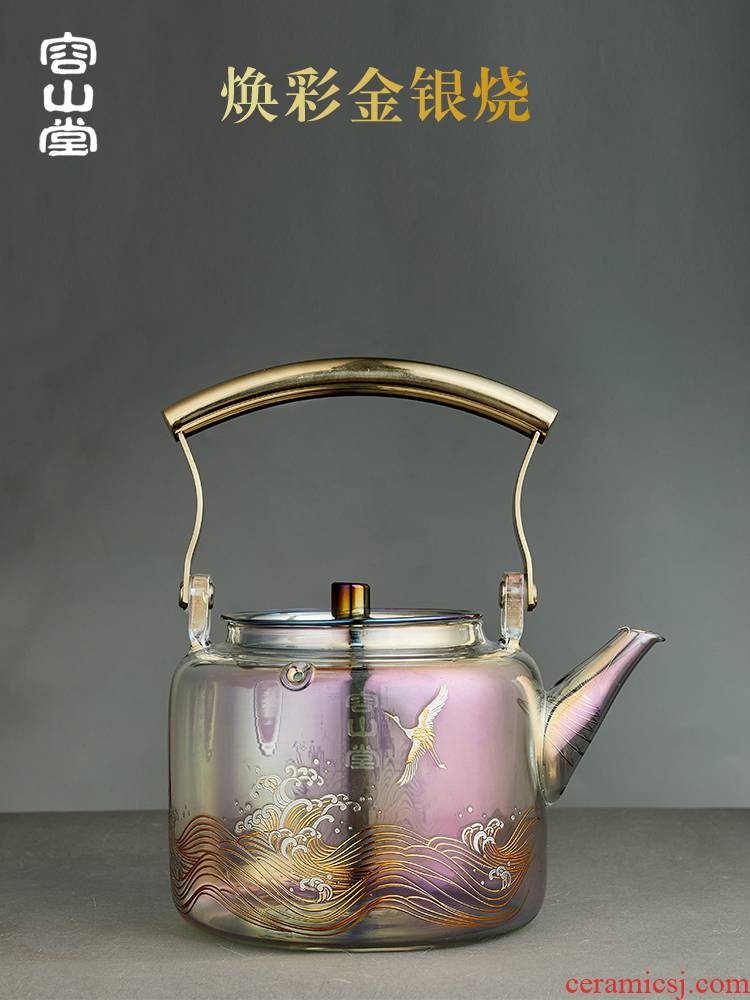 RongShan hall of gold and silver to burn as glass teapot tea kettle boil tea electric TaoLu tea stove high - capacity tea set
