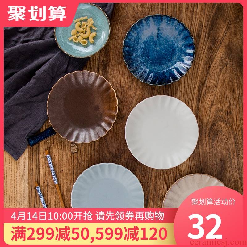 Japan built temmoku light craft pure color and wind restoring ancient ways is the home for dinner plate of Japanese dishes ceramic tableware dishes