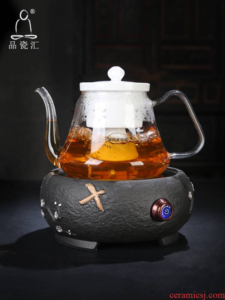 Beaming electricity TaoLu glass product porcelain sink, black pottery pot set of household heat resisting high temperature make tea kettle boil tea