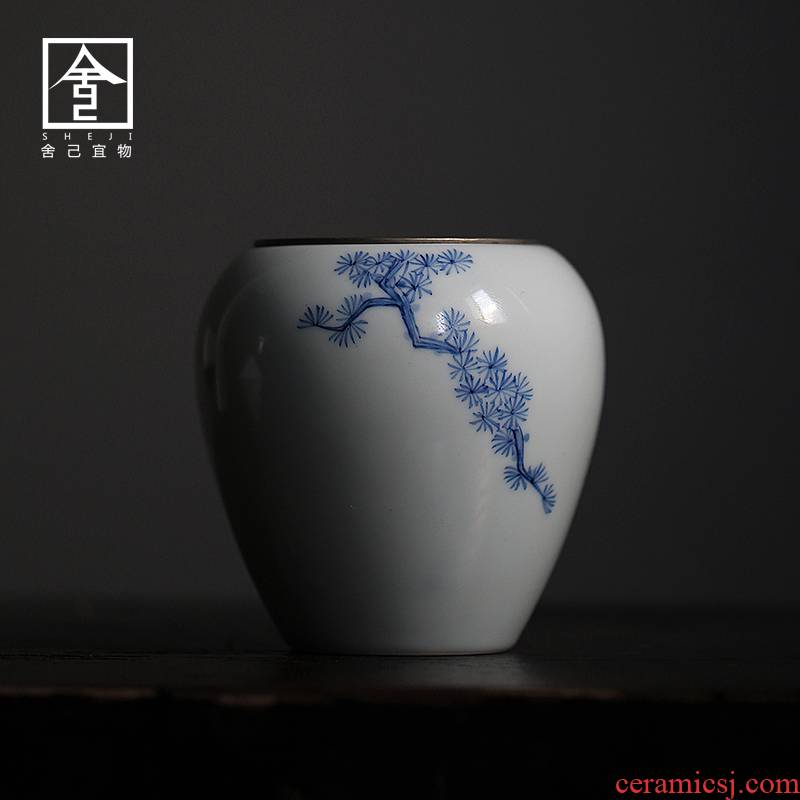 The Self - "hand - made tea - leaf bucket tea wash water meng tea wash to the trumpet XiCha wash to jingdezhen ceramic household Japanese cup