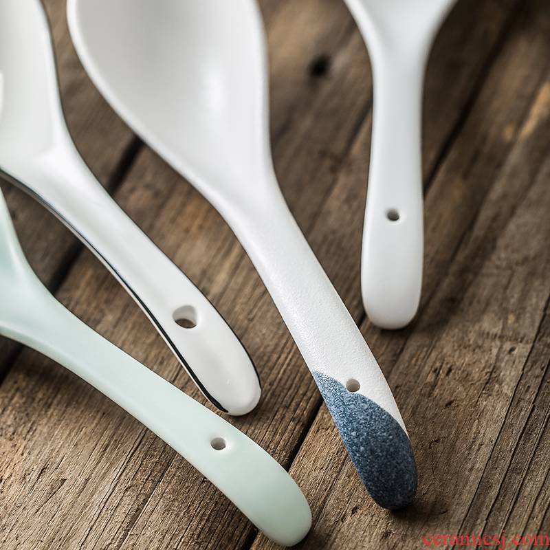 Nordic ceramic spoon, home of the big spoon ladle dipper large porridge spoon Korean spoon creative big spoon