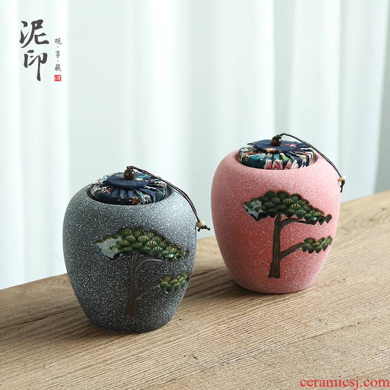 Mud seal on the loose tea pot ceramic seal home fashion creative move big POTS of pu - erh tea packaging moistureproof