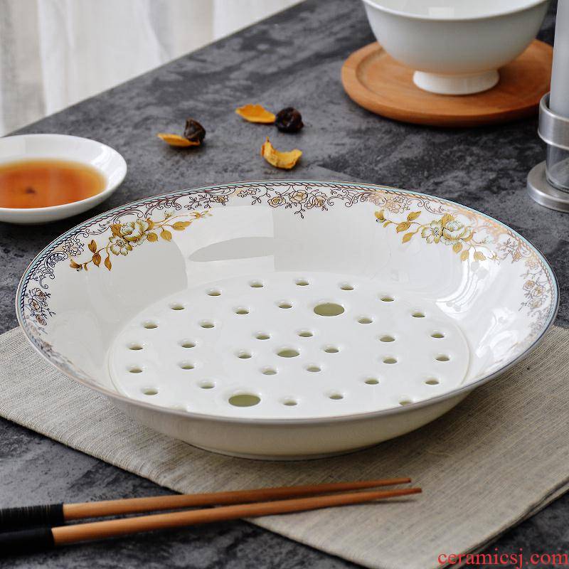 Jingdezhen ipads China tableware large double dumplings dumplings plate household drop dish ceramic dishes deep