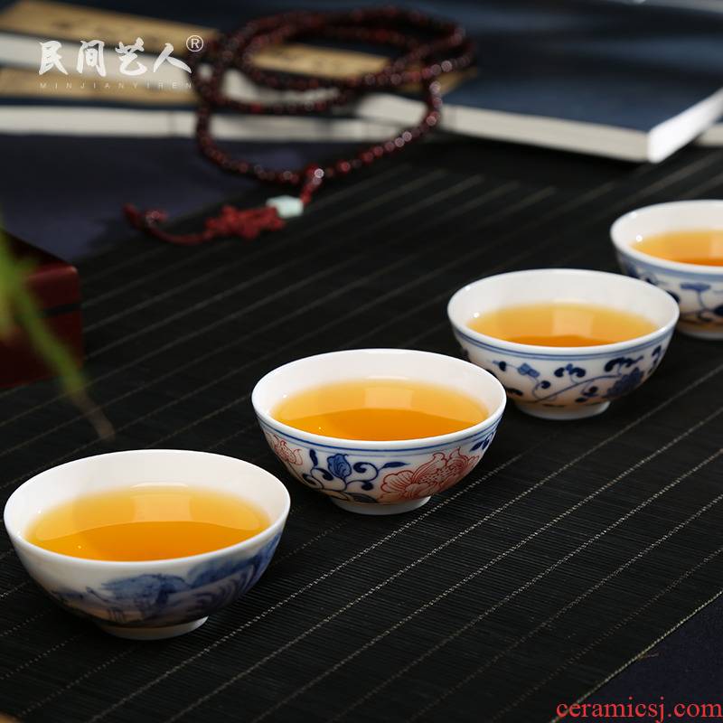 Hand made sample tea cup of jingdezhen ceramics craft master by individual cup of kung fu tea cup tea cup