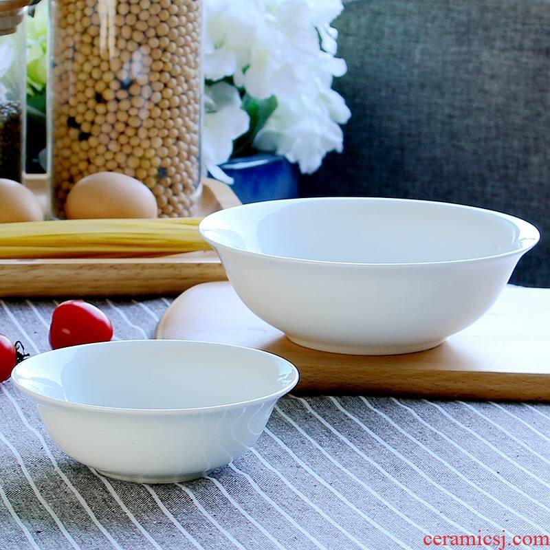 Jingdezhen pure white household small ipads bowls bowl of shark fin soup bowl of ceramic tableware rainbow such as bowl Chinese rice bowls microwave oven
