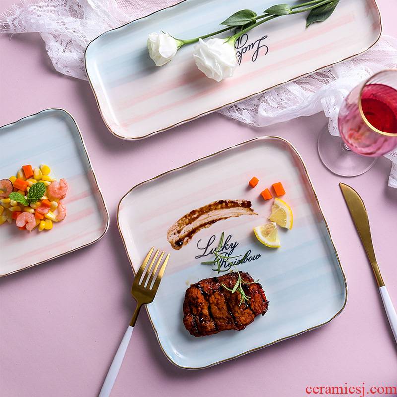 Nordic ins dish plates western food steak plate creative move pasta dish dessert dish ceramic tableware