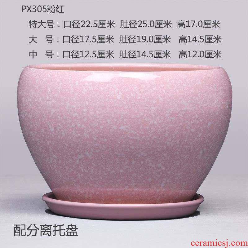 Lily oval Chinese rose oversized special ceramic flowerpot more meat clearance outside European super - large diameter