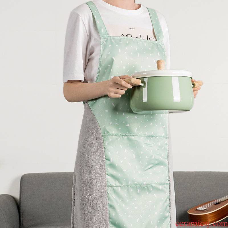 Han edition express apron cloth art porcelain color beauty of household kitchen waterproof and oil overall creative getting fair hands