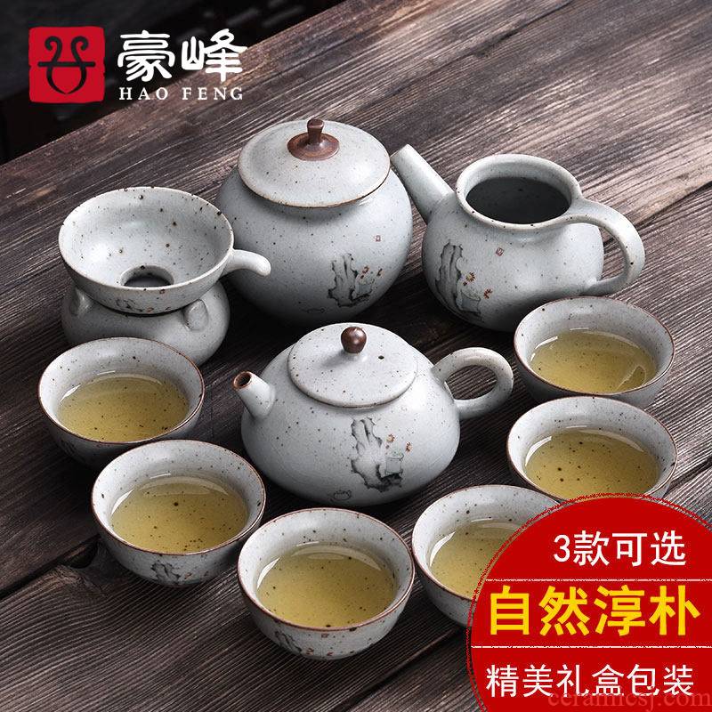 HaoFeng chun back to park of kung fu tea set home household ceramic cup lid bowl gift set