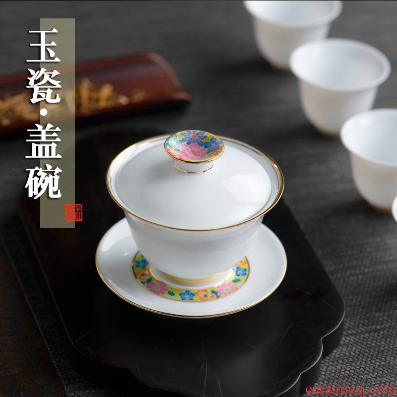 Pure manual only three tureen a single large ceramic cups kung fu tea teapot them thin body cover cup home