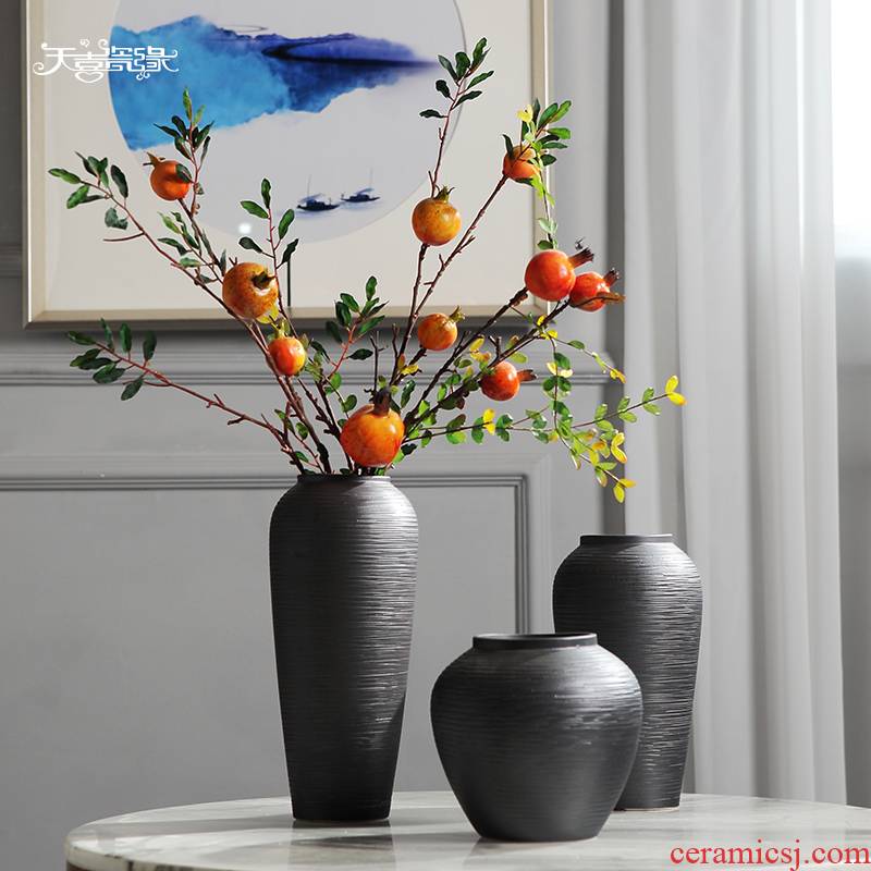 Jingdezhen ceramic vases, new Chinese style table furnishing articles simulation flower arranging dried flowers sitting room TV ark, home decoration