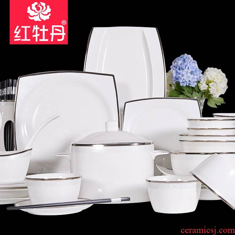 0 bowl of rice bowl chopsticks the dishes suit household ceramics Nordic light ipads porcelain tableware suit the European and American key-2 luxury spring dishes