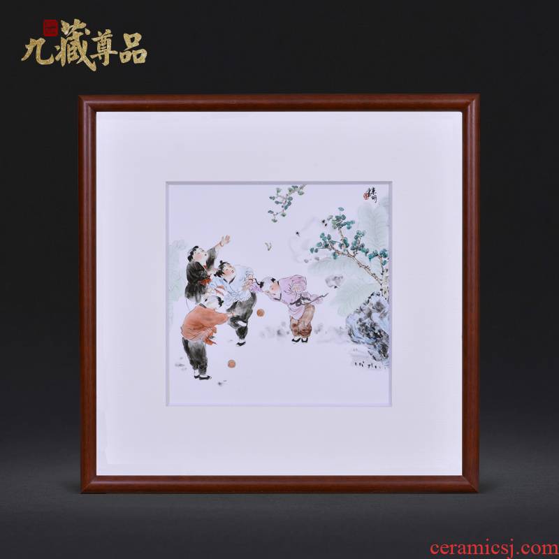Jingdezhen ceramics dong - Ming li hand - made lad figure Chinese style household crafts decoration porcelain plate painting