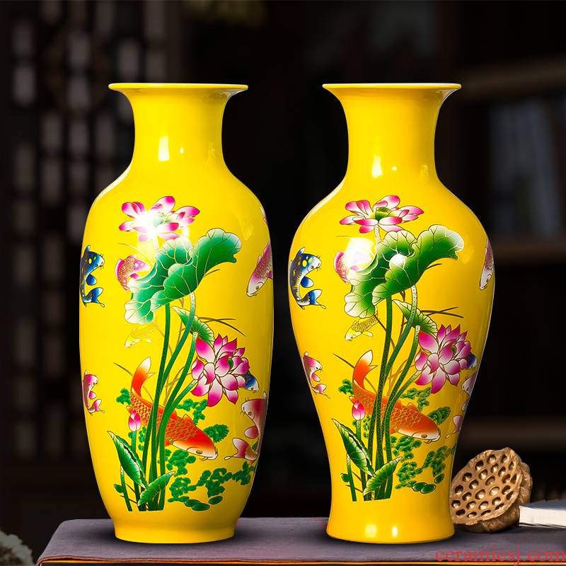 Jingdezhen ceramics titian lucky bamboo vase furnishing articles household act the role ofing is tasted I sitting room flower arranging the lily flowers