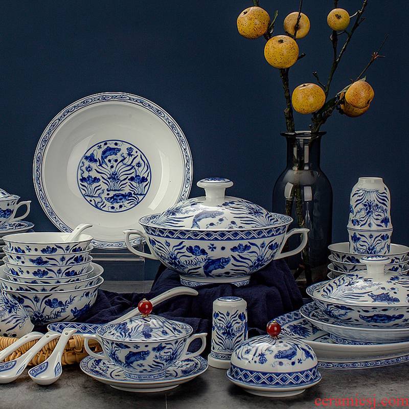 Jingdezhen glair cutlery set bowl dish dish Europe type style restoring ancient ways housewarming gift porcelain combination rice bowls