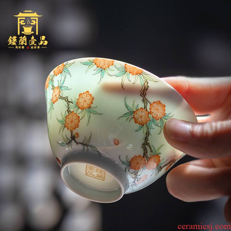 All hand - made pastel masters cup jingdezhen Chinese kung fu tea set ceramic tea cup single cup sample tea cup bowl