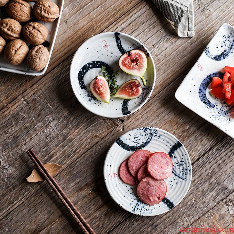 Tao soft Chinese wind creative household tableware ceramic square plate Japanese small plate side dish dish dish appetizer dish of -into