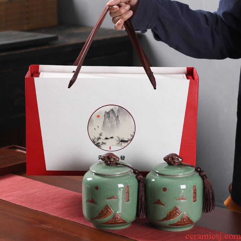 Tea packaging gift box ceramic Tea pot general Tea, green Tea POTS sealed as cans a kilo pack cartons is a gift