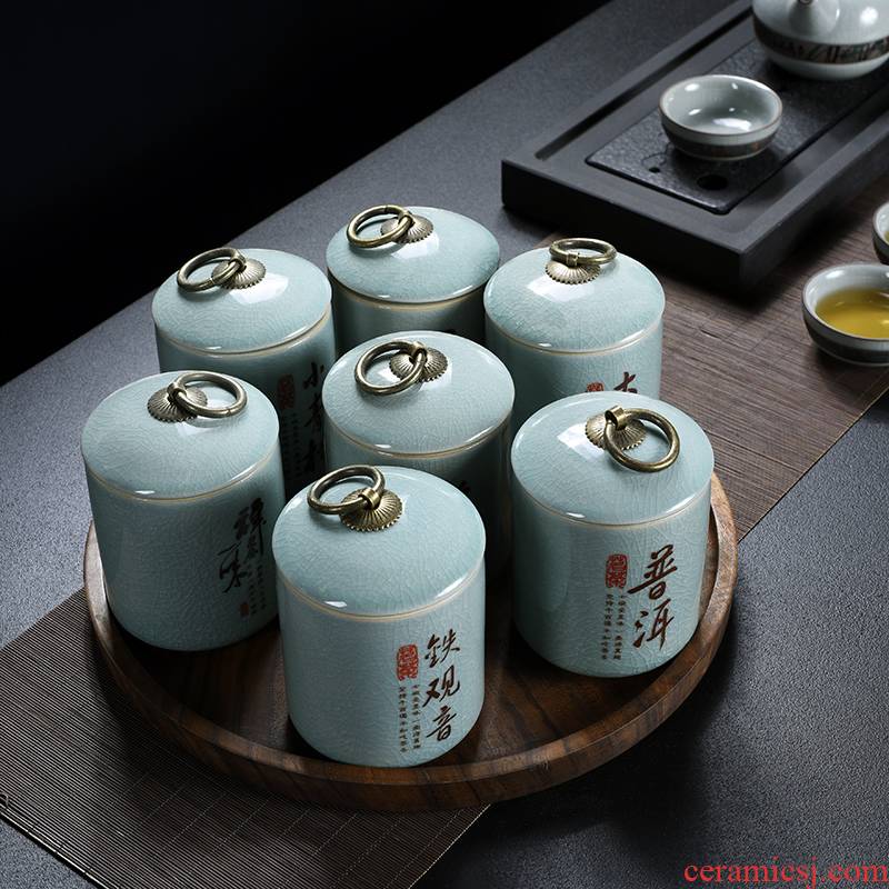 Small tea house auspicious elder brother up with ceramic seal pot store receives tea accessories pu - erh tea pot seal