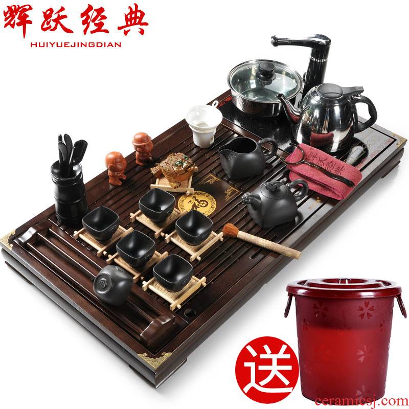 Hui ru up make kung fu tea sets tea set your up with violet arenaceous induction cooker buford solid wood tea tray