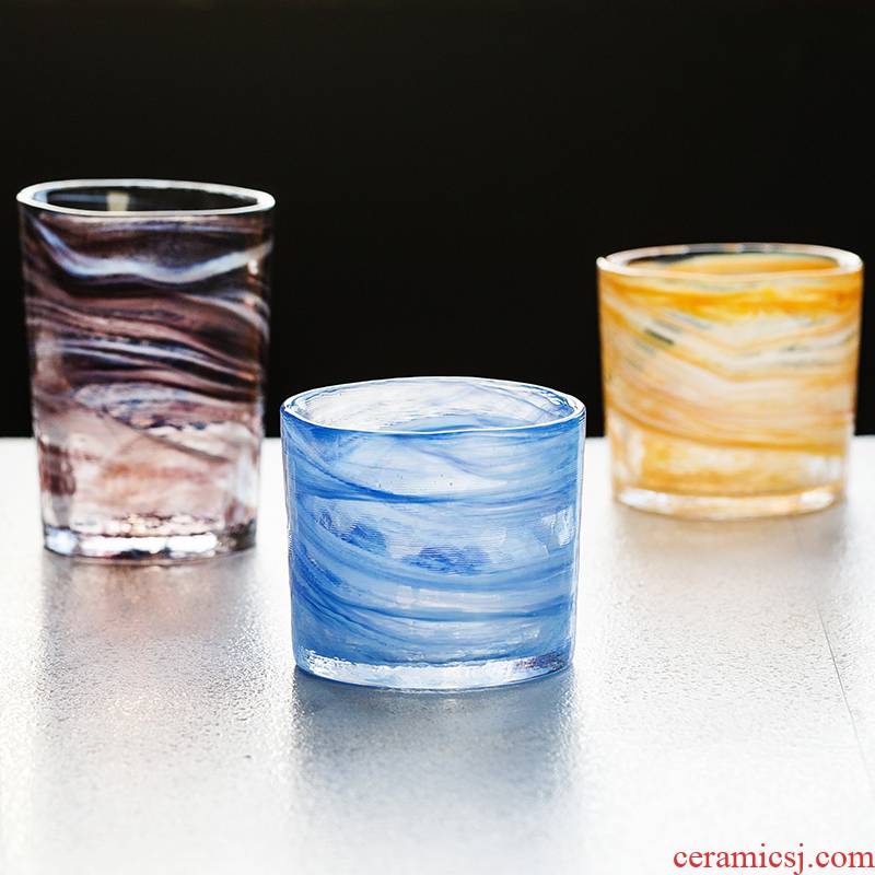 Tao interest in Japan imported glass moonlit wild workshops glass cup getting color creative household glass by hand