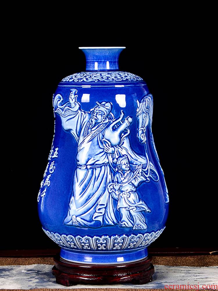 Jingdezhen ceramics hand carved vase li bai will be Chinese style porch decoration crafts are sitting room into the wine