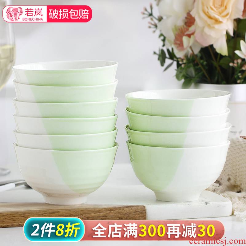 10 a to Japanese rice bowls of household ceramic bowl, lovely beautiful little pure and fresh and creative combination eat bowl dishes