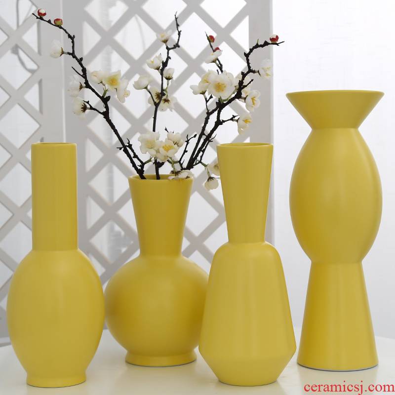 Jingdezhen ceramic vases, flower arrangement sitting room porch contracted household decorative furnishing articles table decoration simulation artificial flowers