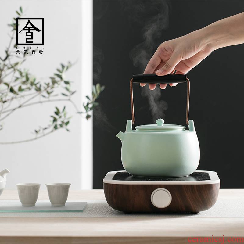Girder boiling kettle boil tea tea stove'm electric teapot TaoLu boiling tea tea, porcelain clay POTS tea stove suit