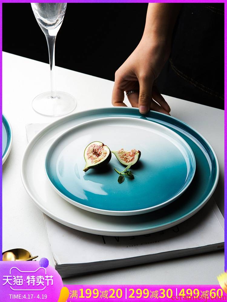 House in northern wind gradients ins web celebrity ceramic tableware tableware of western food steak plate pasta dish household plates