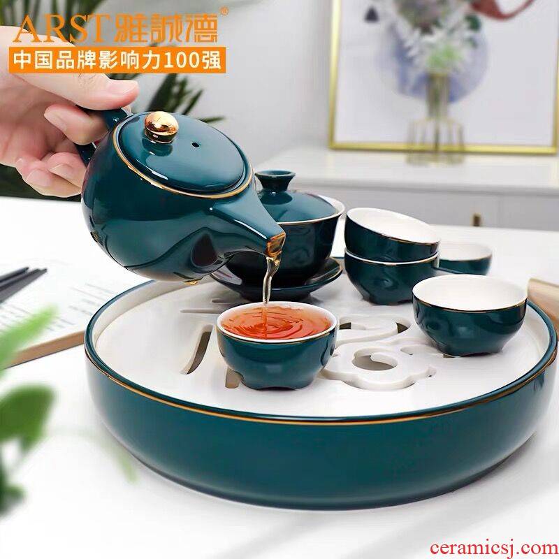 11 first love ya cheng DE dazzle see colour ceramic tea set, tea set a complete set of kung fu tea teapot teacup office