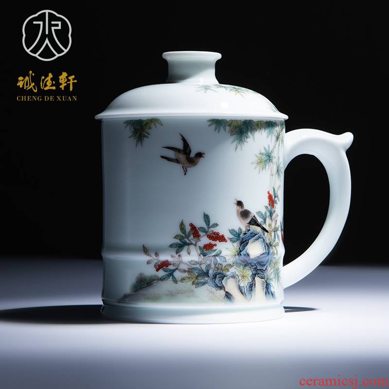 Cheng DE hin jingdezhen ceramic tea set, high - grade pure hand draw pastel 21 spring yan to cups & middot; think