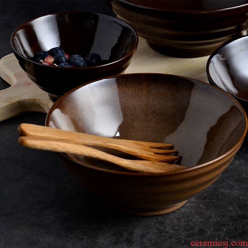 Ceramic bowl with Japanese creative such as soup rainbow such as bowl under the glaze color violet arenaceous bowl ou eat bowl bowl bowl