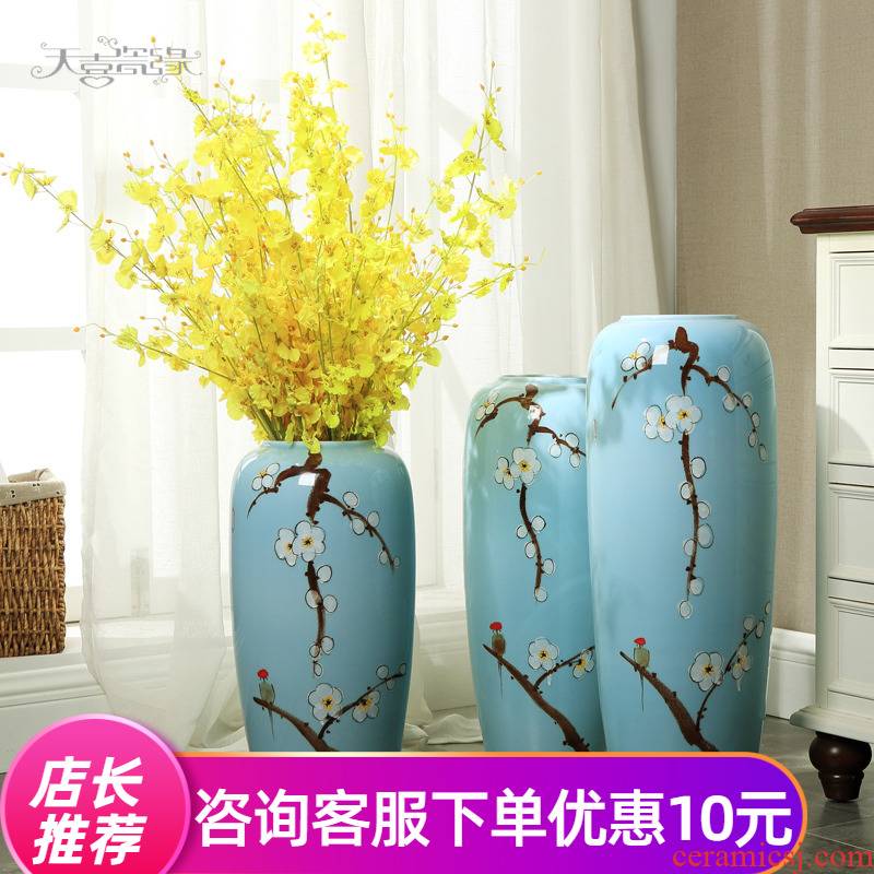 The Modern new Chinese be born large living room TV cabinet ceramic vase home furnishing articles furnishing articles hotel Modern flower arrangement