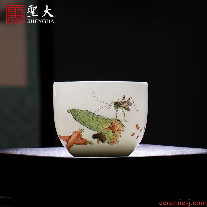 Santa teacups hand - made ceramic kungfu enamel after lie fa cup master cup sample tea cup of jingdezhen tea service