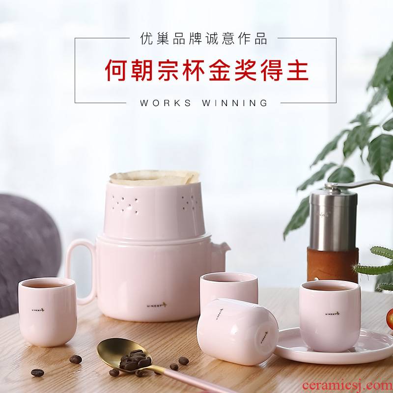 Ceramic hand coffee pot set home coffee equipment European tea kettle boil tea tea cafe amphibious vessels