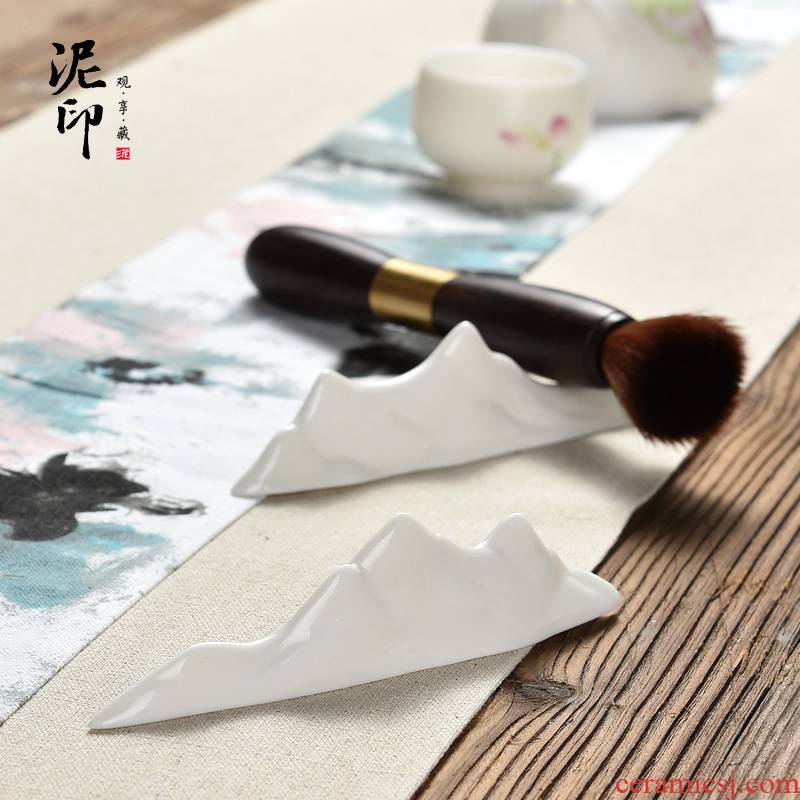 White porcelain tea accessories buy mud seal pen rack paperweight solid tea tea people collectables - autograph creative study tea furnishing articles