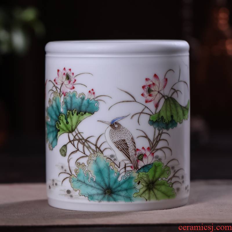 Offered home - cooked in jingdezhen porcelain stationery hand - made famille rose porcelain vase four furnishing articles checking jewelry ornaments