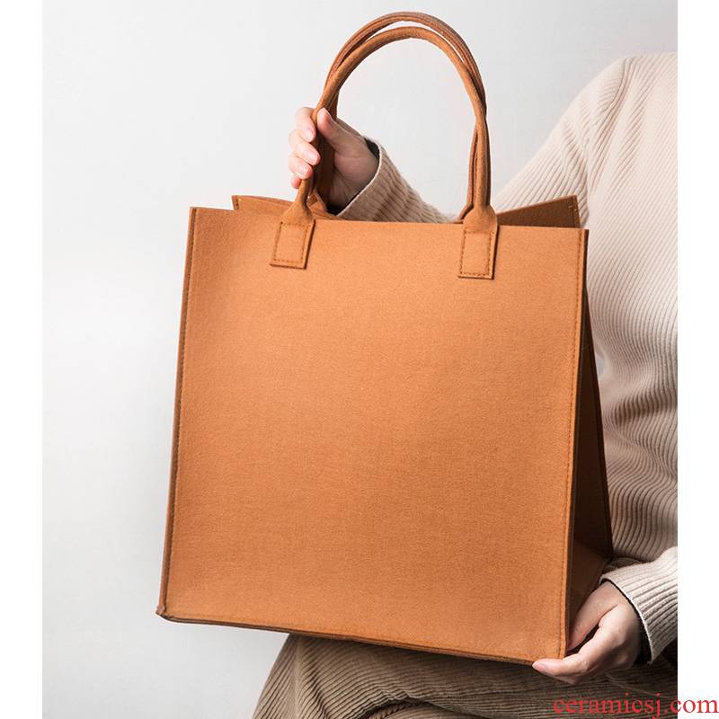 Gift bag shopping bag handbag with thick felt bag to receive bag in ceramic tableware made Gift box packaging LOGO