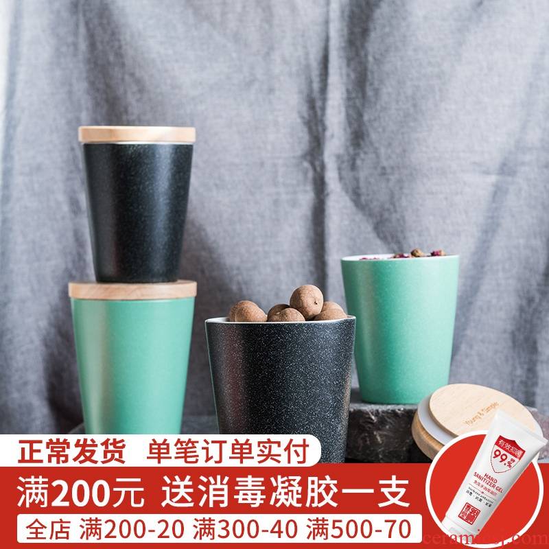 Jian Lin, Nordic suit two in combination with ceramic household tea dried fruit snacks can storage tank is sealed as cans