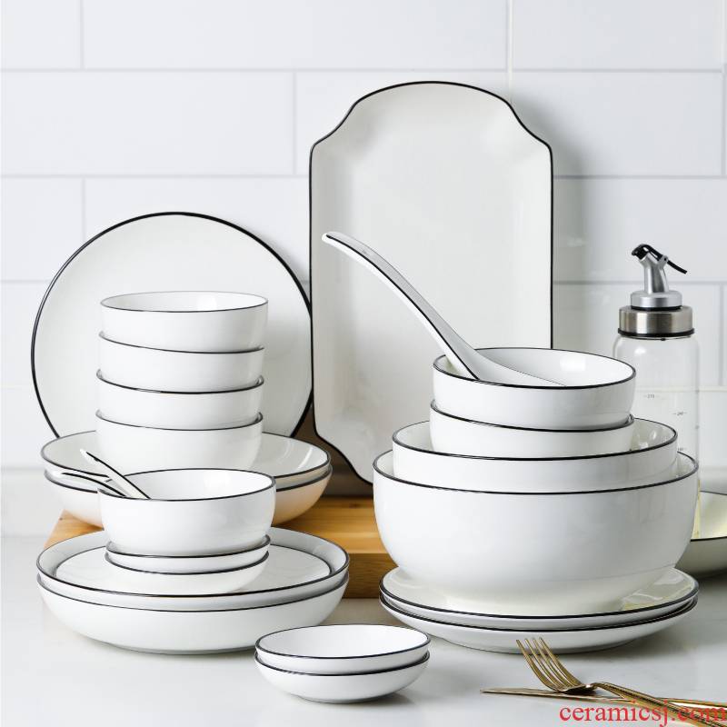 Boss every wall contracted tableware suit household ceramic bowl dish dish fish dish to eat bowl bowl dish plate