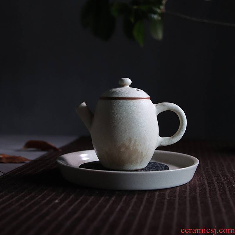 Poly real view jingdezhen Japanese ancient teapot on volunteers of wild powder pure manual sketch is the pot of kung fu