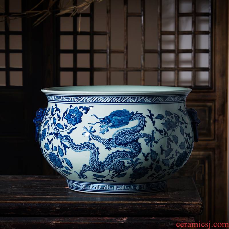 Imitation of qianlong year pure hand - made cornucopia of blue and white porcelain of jingdezhen ceramics porch decorate feng shui plutus furnishing articles