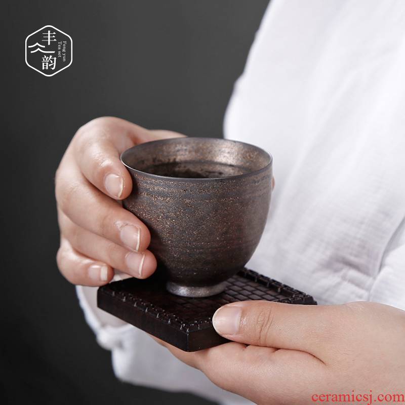 Vintage kung fu tea cups a single small coarse pottery large glass ceramic tea set household manual thin foetus master sample tea cup