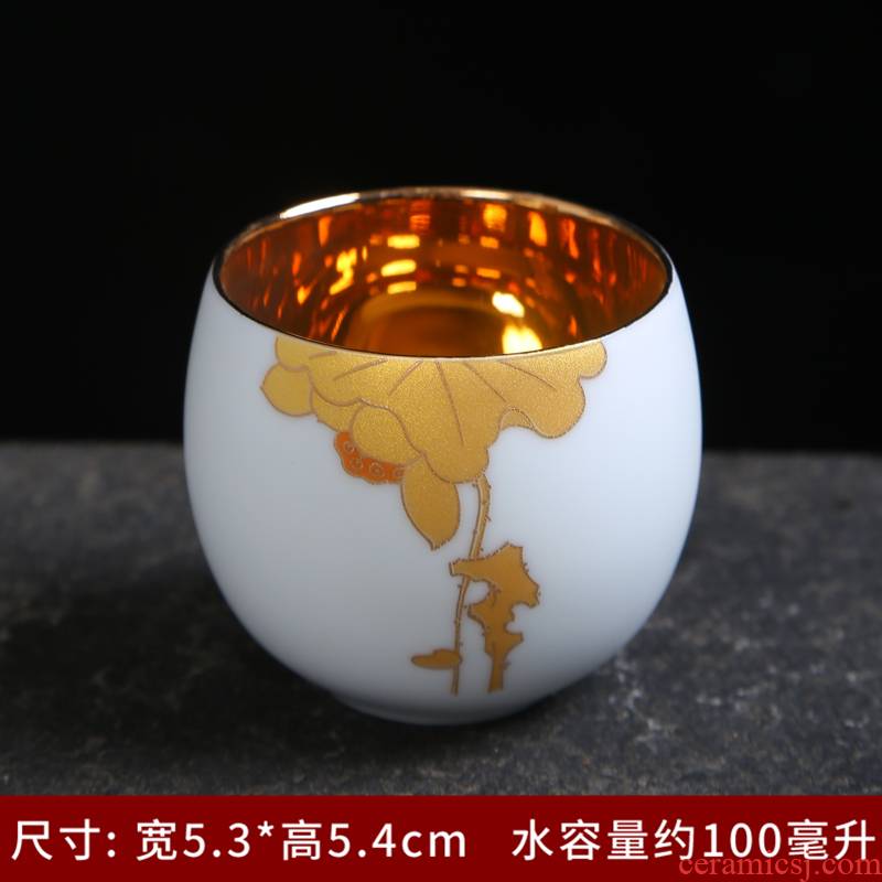 White porcelain craft master silvering 999 sterling silver cup single cup sample tea cup of jingdezhen ceramic silver cup silver cup