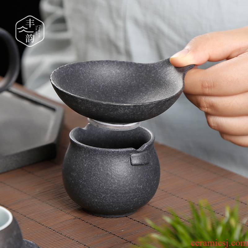 Coarse pottery, stone, filter filter ceramic glaze tea tea tea tea tea strainer screen tea accessories
